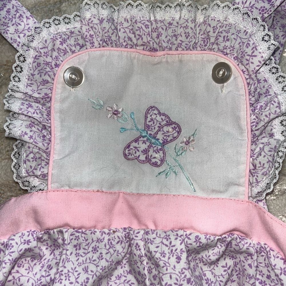Vintage catton candy Floral Diaper Cover with butterfly - Picture 2 of 4